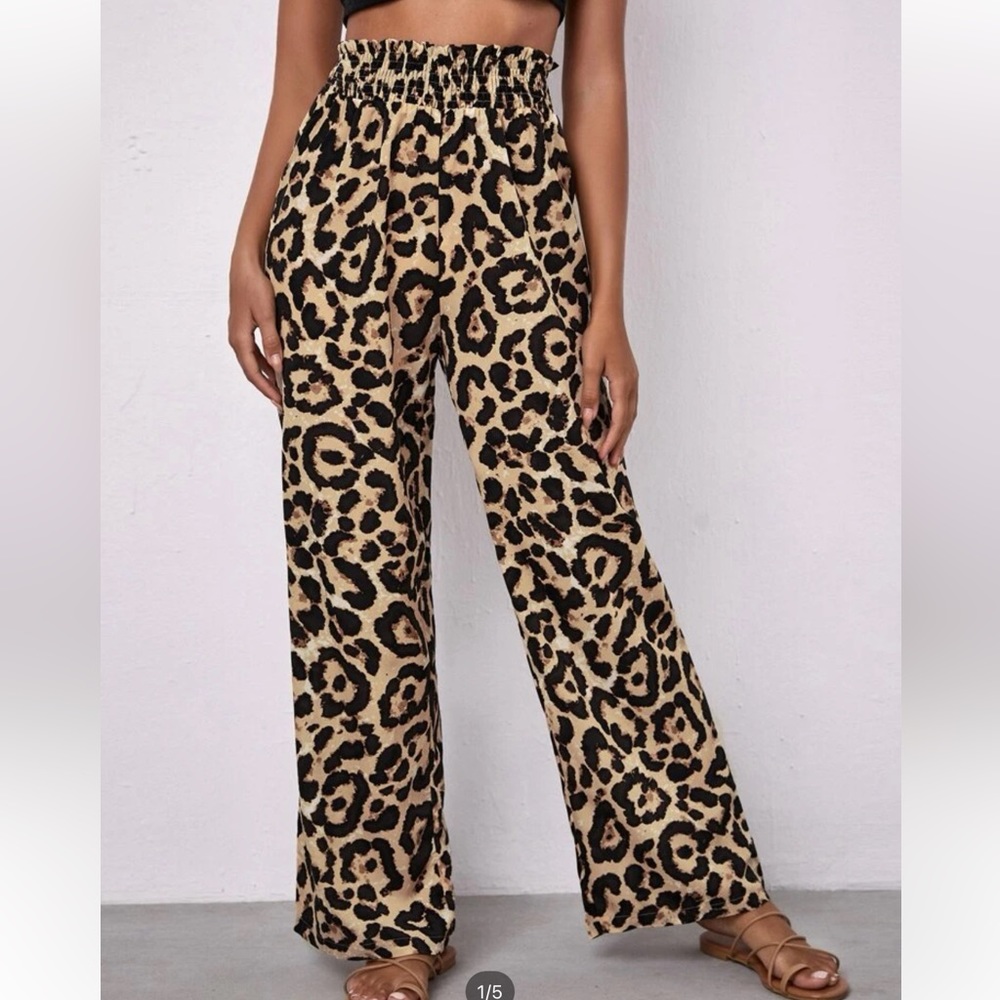 Paperbag Waist Leopard Pants